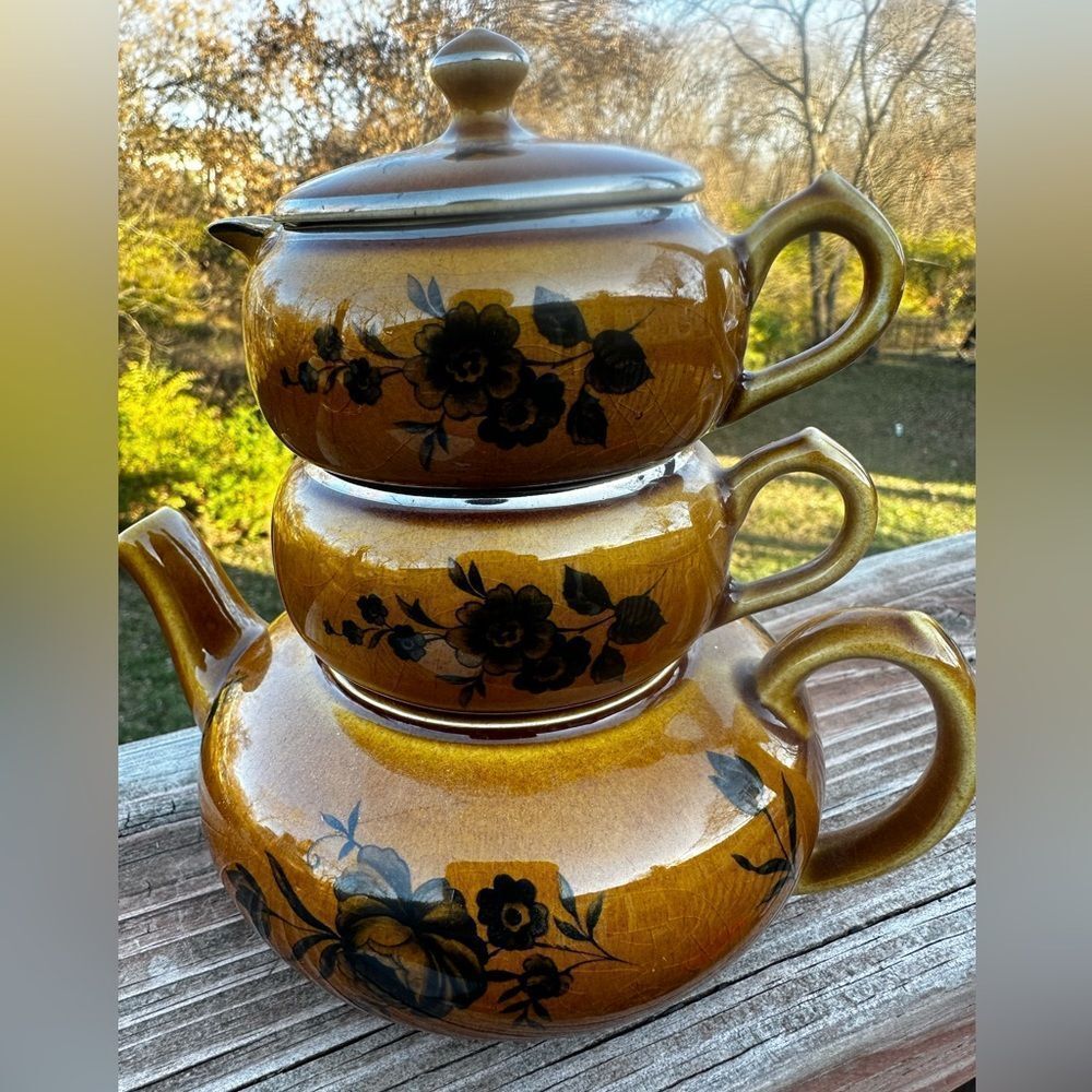 Antique Elijah Cotton Lord Nelson Ware Three Piece Tea Set